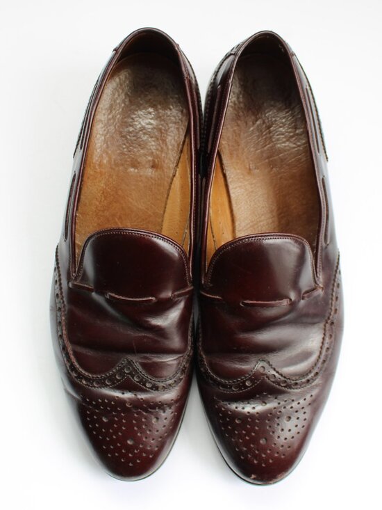 Dieter Kuckelkorn Vintage Men\'s Brown Leather Dress Wingtip Loafers 1037 Size 11 main image 3
